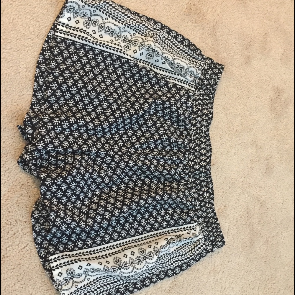 black and white shorts